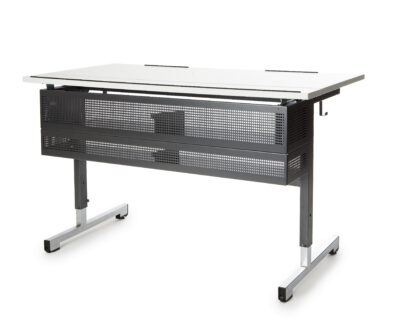 Two-seater table with double shelf