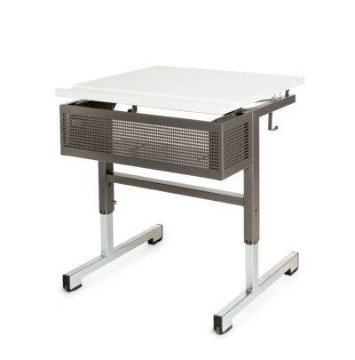 Single-seater table with single shelf